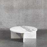 New Arrival Modern Natural Round Living Room Volaks White Marble Coffee Table